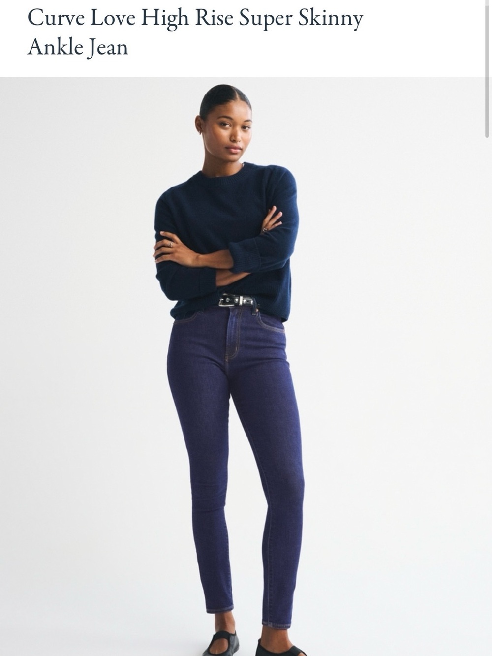 Abercrombie Curve Love High Rise Super Skinny Ankle Jeans - Navy
